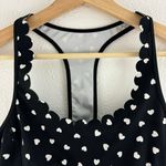 Kate Spade Black White Polka Heartbeat Scallop Racerback Workout Sports Bra Photo 5