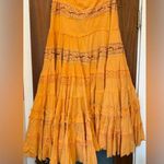 Angel Nina Vtg Bright Orange Embellished Layered Ruffle Midi Skirt Photo 0