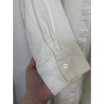 Downeast  Linen Blend White Oversized Button Front Swim Cover Up Size Medium Photo 5