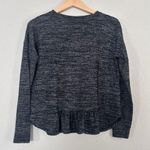 Banana Republic Factory Black Long Sleeve Ruffle Hem Top Blouse Soft Comfy XS Photo 0