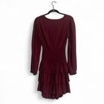 Mixology Dress Sz L Tiered Layered Cutout Tie Front Smocked Ruffles Ruching Photo 1