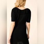 Rouje Paris Javier Sweater Mini Dress Black Size 4 Classic Minimalist Party Photo 3
