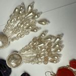 Large Dangle Drop & Hoop Statement Pierced Earrings Lot Of 4 Some Handmade Photo 13