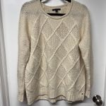 American Eagle  Womens Cream Beige Crewneck Sweater Textured Knit Size Large Photo 0