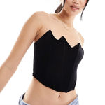 Bershka Velvet Corset In Black Photo 0