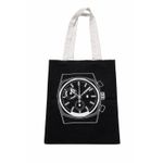 Brew Watch Co. Black Canvas Tote Bag Watch Graphic Reusable Shopper Photo 0