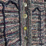 Free People  Purple Tweed Cardigan Sweater Size Small Photo 4