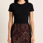 Club Monaco  Edith Pencil Skirt Black & Brown Abstract Print Size 4 Photo 0