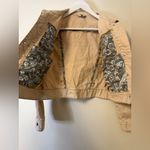 Free People  Blush Tan Cotton Denim Jean Jacket Trucker Style #OB483573 Small Photo 7