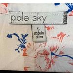 Pale Sky Womens S Floral Print Sleeveless Blouse Top White Pink Blue Button Down Photo 1