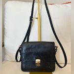 Vintage Florence Made In Italy Black Leather Crossbody Bag Sling Satchel Photo 0