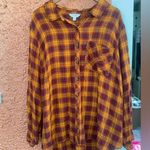 Terra & Sky Women's Sandalwood  Button Woven Top Plus Size 2X Orange Photo 0