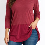 Michael Kors Michael  red crewneck blouse chiffon bottom size s Photo 0