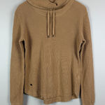 Ralph Lauren  LRL Sweater Womens Medium Tan Waffle Knit Cowl Neck Classic Cozy Photo 0