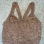 Prómesa Fuzzy Tan Sleeveless Crop Top Photo 0