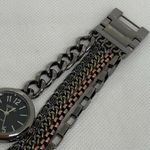 Decree  women’s black tone watch 25mm quartz multilayered chain bracelet running Photo 2