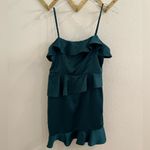 NBD NWOT Revolve Soozie Mini Dress Emerald Green Satin Small Photo 2
