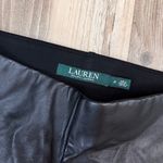 Ralph Lauren Lauren  PANELED FAUX-LEATHER LEGGINGS in BLACK sz 2. Photo 3