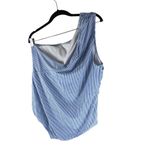 J.Crew Ruched One-Shoulder One-Piece Swimsuit Seersucker Striped Blue White 22 Photo 3