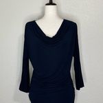 Michael Stars Cowl Neck Ruched Side Stretch Jersey Knit Tunic/Dress, Sz Large Photo 2
