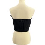 Sandro Paris Black Ruffled Strapless Bustier Top Night Out Party Size 3 / Large Photo 3