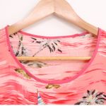Tropical Palm Tree Sailboat Midi Dress Pink Beach Vacation Resort Cruise Size S Photo 2