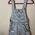 Stradivarius  Distressed Denim Short Overalls Light Wash Dungarees Size S Photo 1