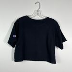 Champion Black Spellout Patch Logo Cropped Short Sleeve Graphic Tee XS X-Small Photo 4