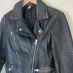 Topshop Genuine 100% Leather Biker Jacket Black Size 6 Women's Photo 2