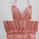 Halter Deep V Neck Sexy Patchwork Mini Short Dress Photo 3