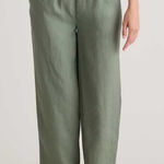 Quince NWOT  Sage Linen Trousers Sz L Photo 0