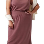 Athleta Womens Sleeveless Santorini Cinch Dress Size 2X Mauve Casual Comfy Photo 0