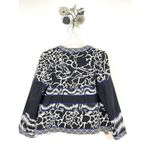 Chico's Size 2 US 12 Artisan Jacquard Blocked Pattern Jacket Open Front Photo 4