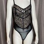 Haute Monde Black Mesh Cheetah Sequin Bodysuit Photo 1