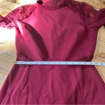 Bragging Rights Burgundy Lace Long Sleeve Skater Dress Red Size M Photo 7