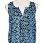 Pink Rose Womens  Paisley Persian Patchwork Sleeveless Flowy Top - Sz L Photo 0