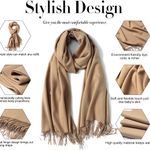 Womens Large Soft Cashmere Feel Pashmina Shawls Wraps Ladies Light Scarf Photo 3