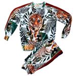Aviator Nation  Jungle Tiger Classic Velvet Stripe Sweatshirt Sweatpants Set S Photo 0