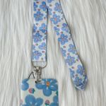 Floral and strawberry lanyard with Id/ card holder Blue Photo 1