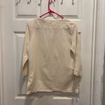 Old Navy NWT  Top Linen White Embellished Embroidery‎ 3/4 Sleeve Women's Small Photo 5