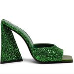 The Attico Devon 115 Mules Apple Green Glitter Womens Size 36 6 Photo 2