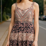 Abel the label NWOT  X Anthropologie Tired Smocked Maxi Dress Patch Work Photo 0