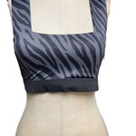 Allfenix Bandeau Sports Bra Tiger Animal Print Stretch Gray Black Size Medium Photo 3