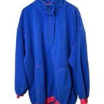 BDG Urban Outfitters Blue & Pink Fleece 1/2 Snap Long Sleeve Pullover Women's XL Photo 0
