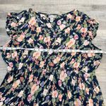 Studio West  navy floral flutter sleeve maxi dress tiered elastic waist XL P45 Photo 2