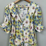 Free People NWT Sugar Crush Mini Dress Women's Medium Lemon Combo Floral Flowy Photo 7
