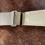 Suzi Roher Canadian Cream and silver leather & metal Women's Belt size xl plus Brown Photo 6