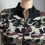 SML Sport Camouflage Double Zipper Sweater Small Green Brown Black Cream Photo 2