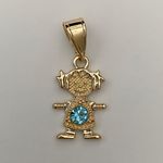 Gold Plated March (Aquamarine) Girl Birthstone Pendant Photo 0