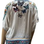 Johnny Was Vanny heavily Embroidered Satin Butterfly Blouse NWT Photo 2